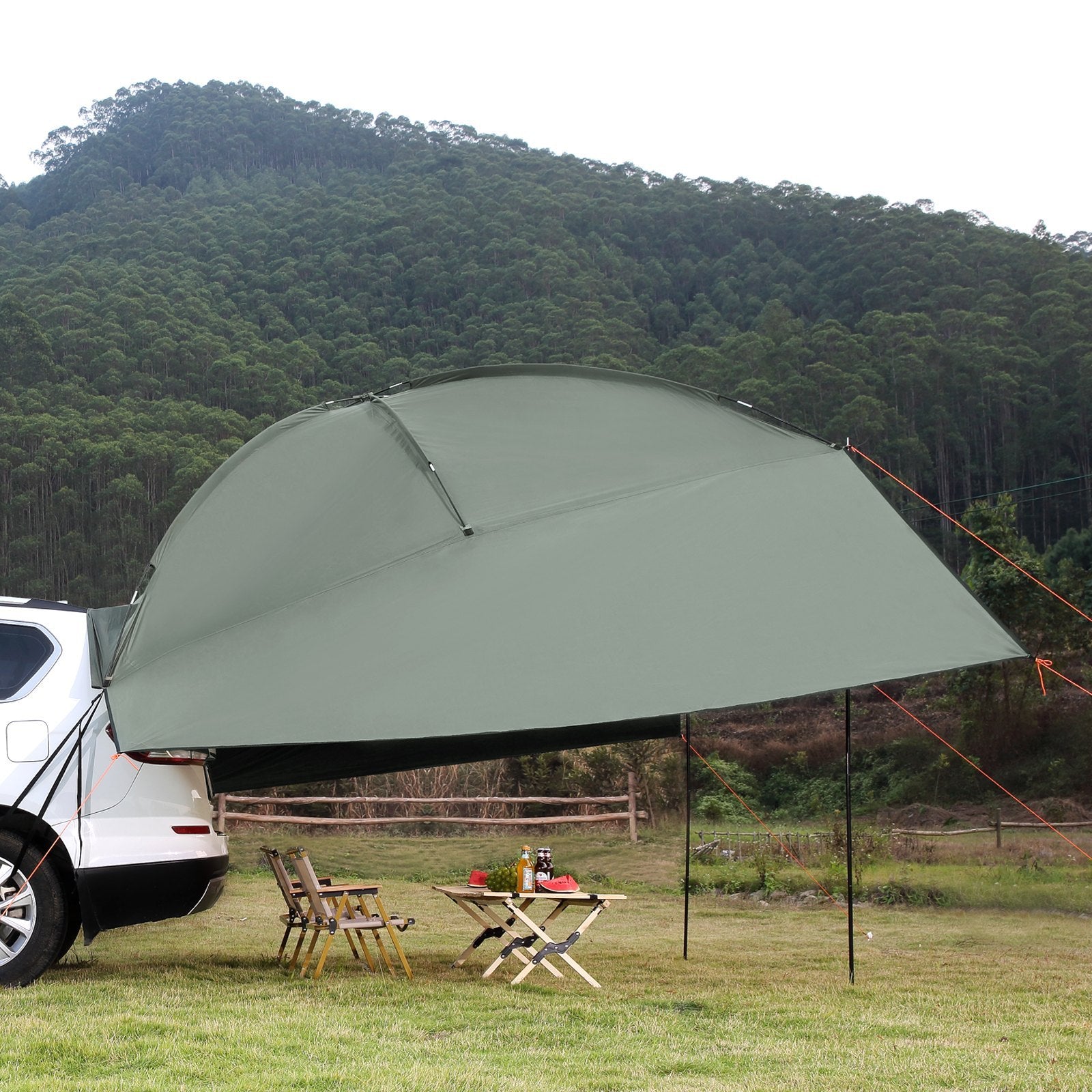 VEVOR Vehicle Awning, Large Shade Coverage Car Side Awning, PU2000mm UV50  Car Awning With Extended Side Canopies And Portable Storage Bag, Suitable For Truck, SUV, Van, Campers
