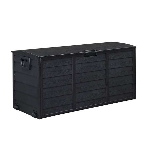 Pure Black Courtyard Storage Box With Two Wheels