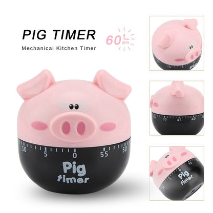 Cute Cartoon Pig Kitchen Timer Mechanical Timers Counters for Cooking Timing Tool