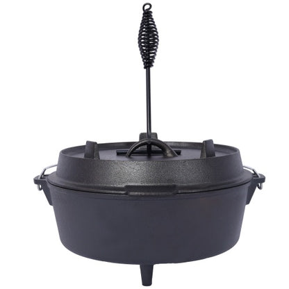 Outdoor Camping Deep Pot For Camping Fireplace Cooking Barbecue Baking Campfire