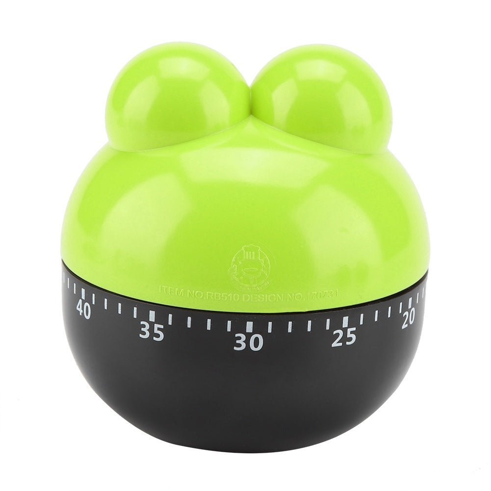 Cartoon Animal Shape Kitchen Timer Mechanical Counters Clock for Cooking Timing Tool(Green)