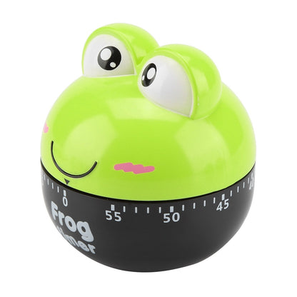 Cartoon Animal Shape Kitchen Timer Mechanical Counters Clock for Cooking Timing Tool(Green)