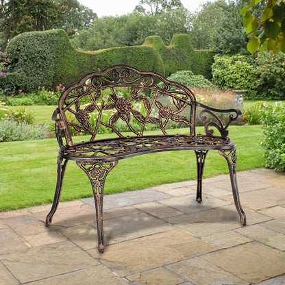 Cast Aluminum Outdoor Courtyard Decoration Garden Leisure Rose Bench Sturdy Durable Outdoor Products XH