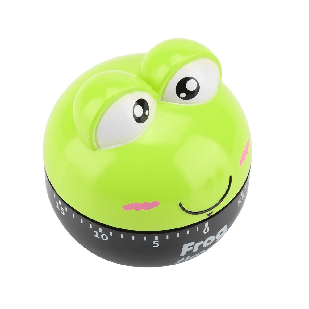 Cartoon Animal Shape Kitchen Timer Mechanical Counters Clock for Cooking Timing Tool(Green)