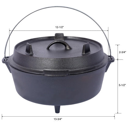 Outdoor Camping Deep Pot For Camping Fireplace Cooking Barbecue Baking Campfire