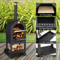 Freestanding wood Pizza Grill With Chimney, Wheels, Pizza Stone, And Pizza Shovel