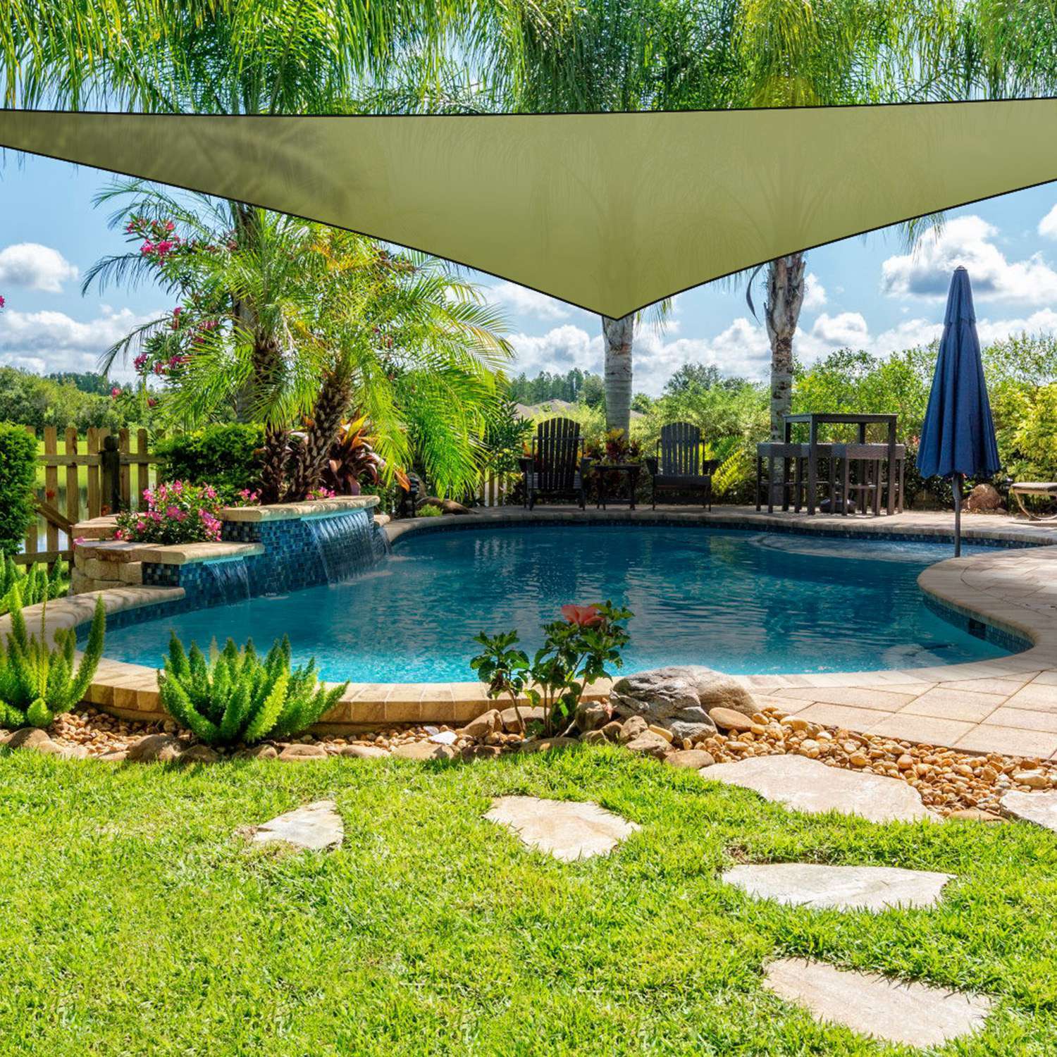 1Pc Shade Sail Patio Cover Shade Canopy Camping Sail Awning Sail Sunscreen Shelter Triangle Cover For Kindergarten Playground Outdoor