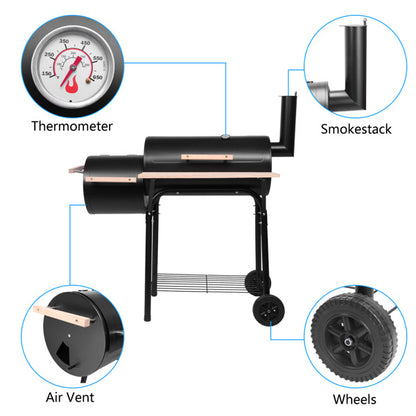 Black Wood/Charcoal Smoker/Grill