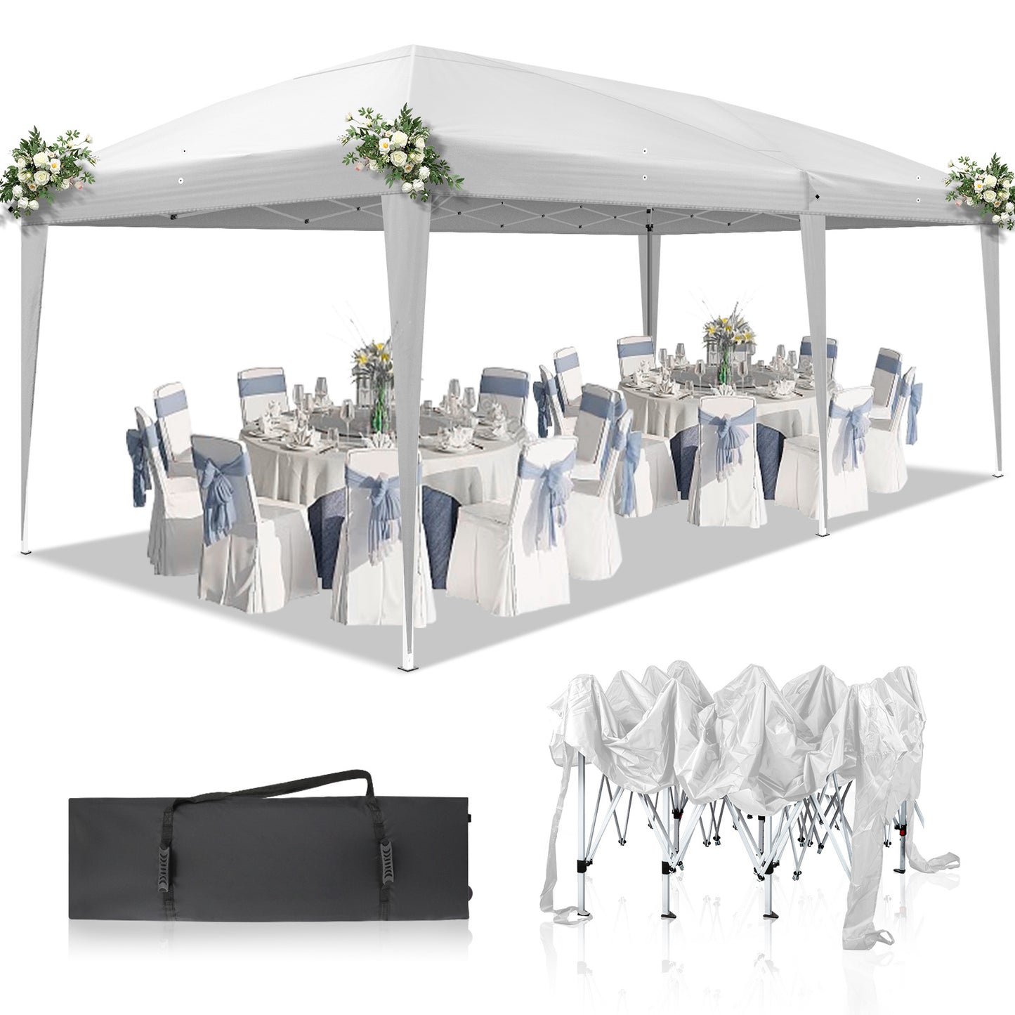 10x20ft White, Shade - Folding canopy