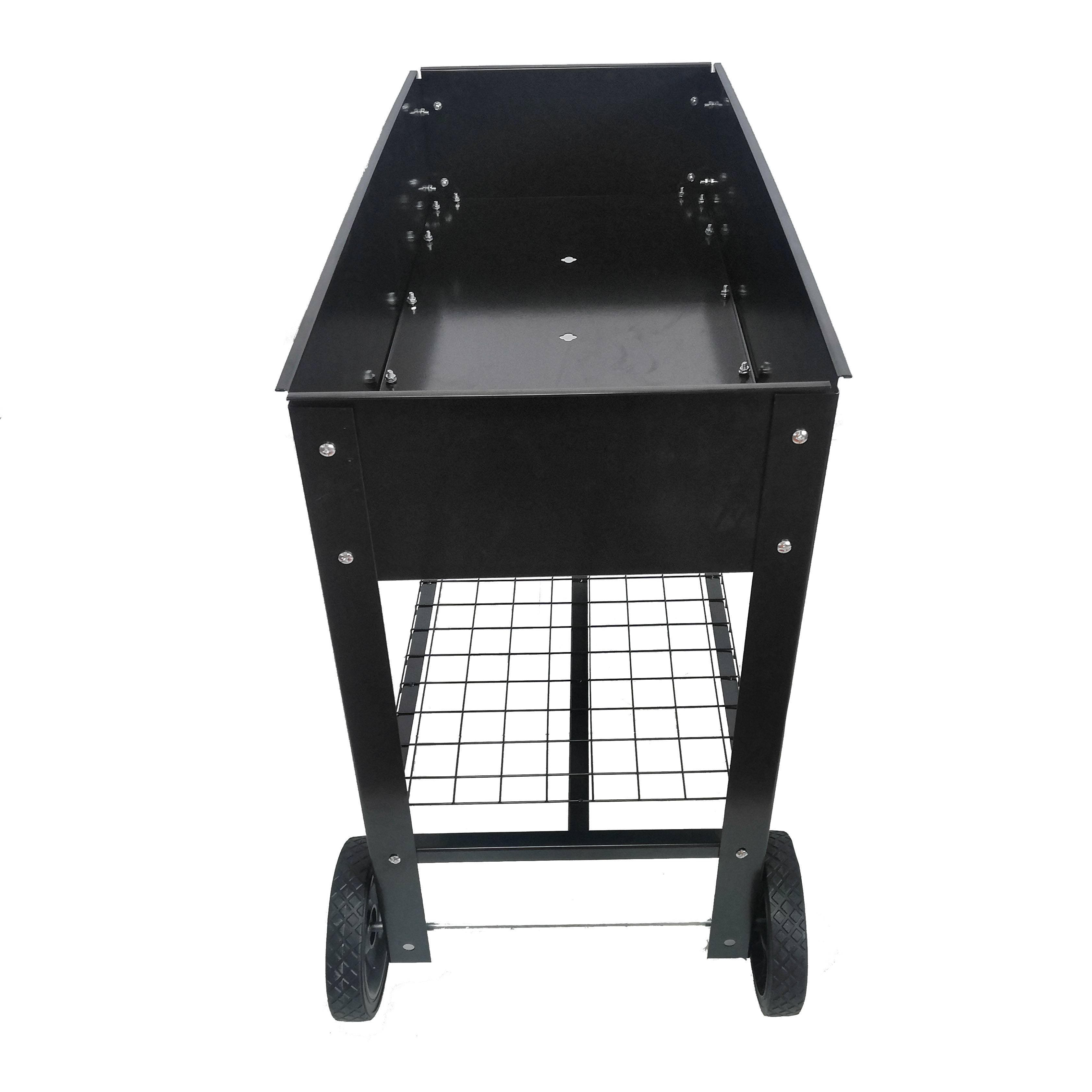 Mobile Metal Raised Garden Bed Cart With Legs For Outdoor House Patio