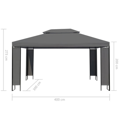 vidaXL Gazebo Anthracite 118.1" x 157.5"