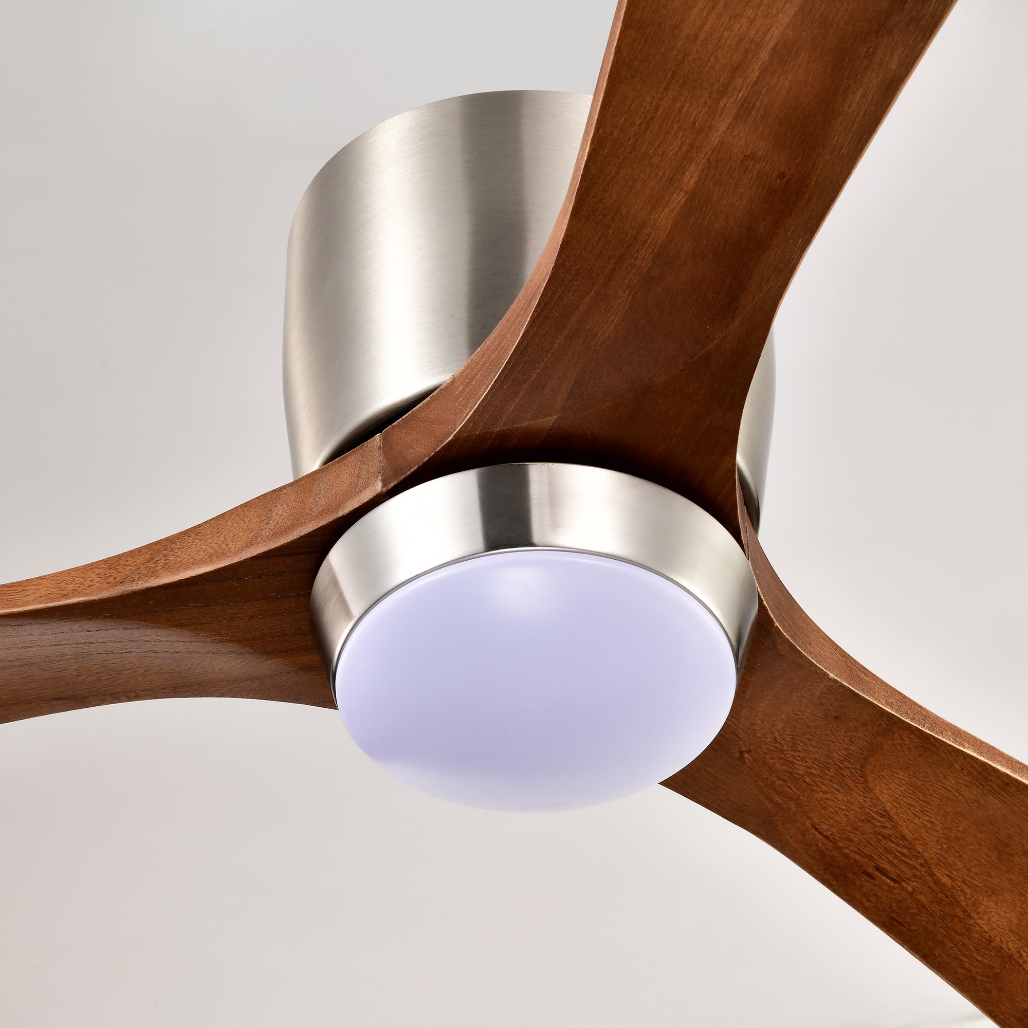 Ceiling Fan With Lights Remote Control, Quiet DC Motor 3 Wood Blade Ceiling Fans 6 Speed Levels, Reversible Ceiling Fan, For Patio Living Room, Bedroom, Office, Indoor. Stain Nickel Walnut