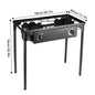 Outdoor 2 Burner Propane Stove with High-Pressure 20PSI Regulator Energy-Saving Gas Grill ABS Switch Detachable Stand for Camping Tailgating Backyard BBQ