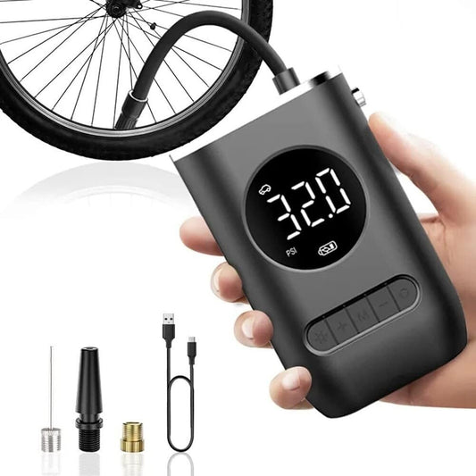 Tire Inflator Portable Air Compressor,Portable Electric Inflator 150PSI Cordless Electric Ball Inflator Rechargeable Bicycle Air  Inflator With Digital LED Display - Outdoor Chilling