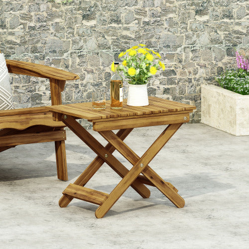 Outdoor Folding Wooden Edge Table