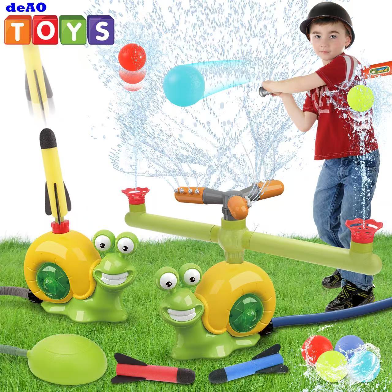 Water Sprinkler Toy For Kids Outdoor Water Toys For Yard Summer Lawn Pool Party Fun For Boys And Girls Water Toys For Kids Aged 3 And Above Yellow - Outdoor Chilling