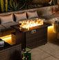 44 Outdoor Propane Fire Pit Table, Ceramic Tabletop Gas Fire Table - Outdoor Chilling