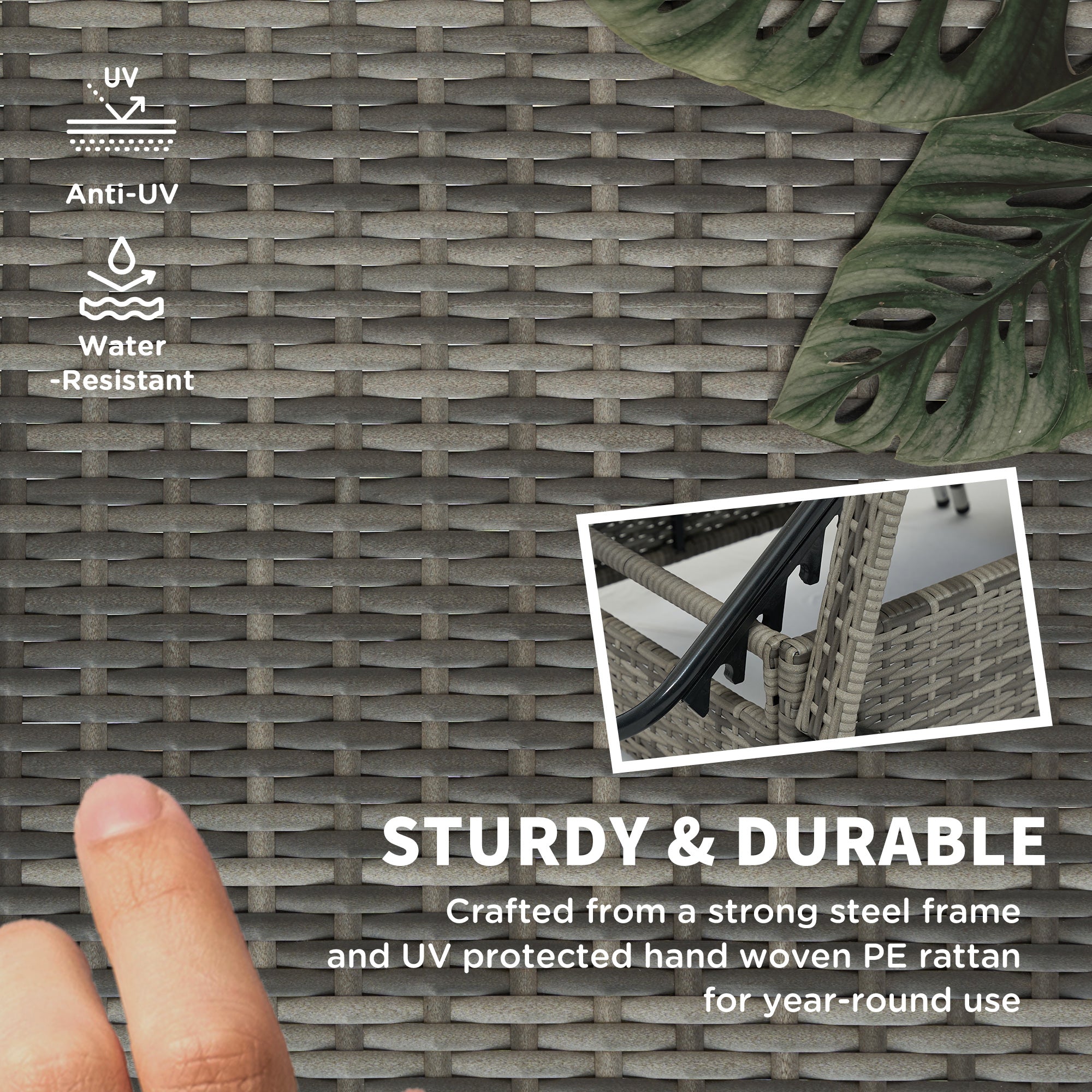 2 Reclining Chaise Lounge Chairs, Rolling Outdoor Chairs With Cushion, Pillow, Headrest, Armrests, And Wheels, Gray