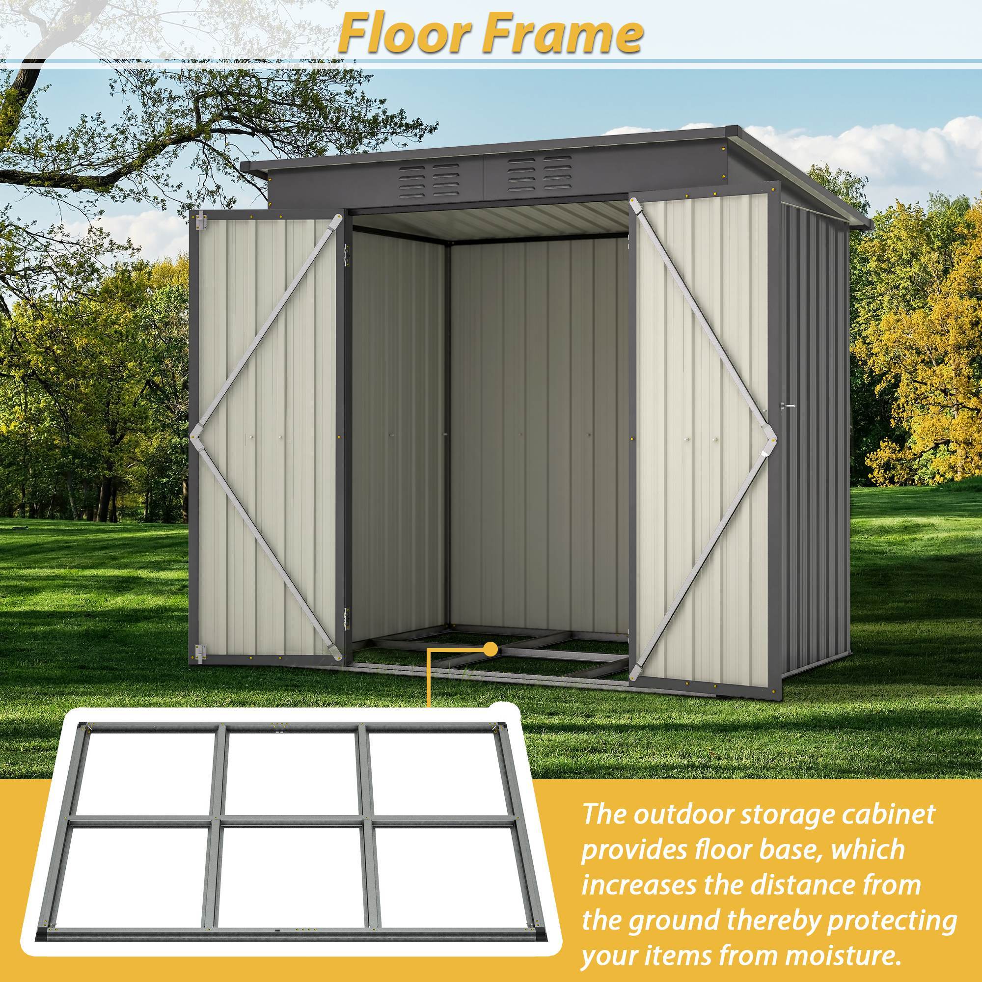 6 X 4 Ft Outdoor Storage Shed, All Weather Tool Shed For Garden, Backyard, Lawn, Black