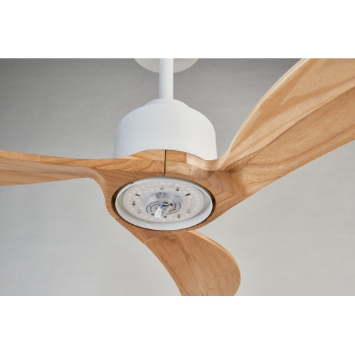 Ceiling Fan With Dimmable LED Light Remote Control, Quiet DC Motor 6 Speed Levels, Adjust Height 3 PCS Rod Reversible Ceiling Fan, For Patio Living Room, Bedroom, Office, Indoor. White Natural