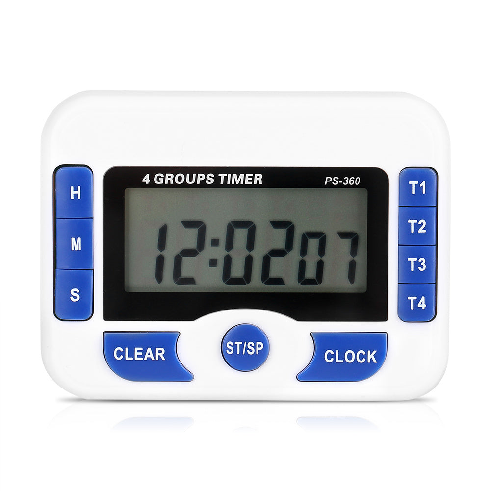 Digital 4‑Channel Independent Group Timer Countdown Magnetic Kitchen Cooking Clock