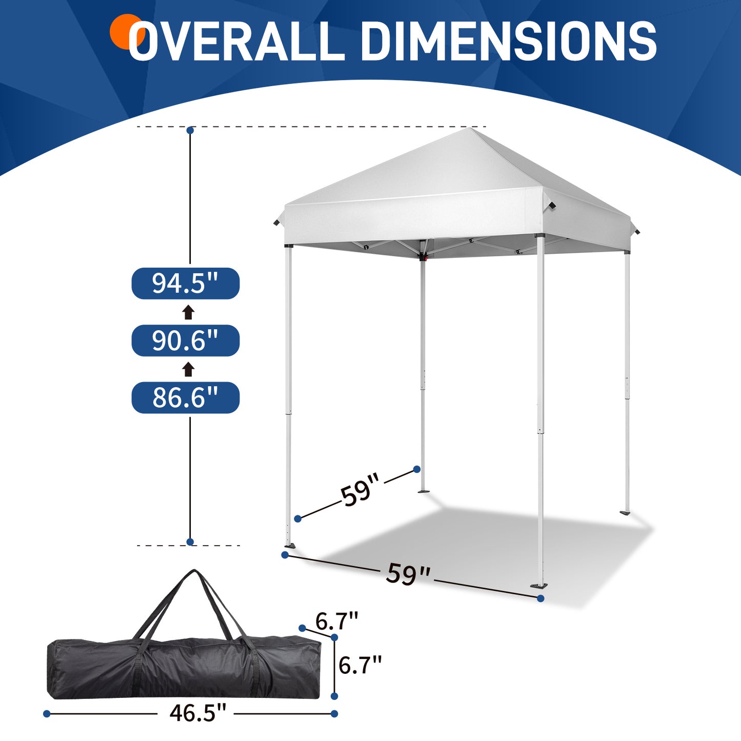 5X5ft White, Outdoor Awning