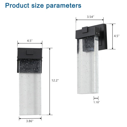Outdoor Waterproof Transparent LED Crystal Wall Light Supports Many Types Of Bulb-2 Packs