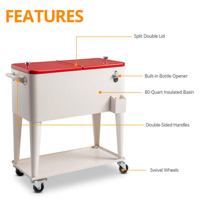 Refrigeration And Insulation Trolley 87.5x38.5x91cm Rectangular Plastic Box Iron Leg Tube Freezer And Insulation