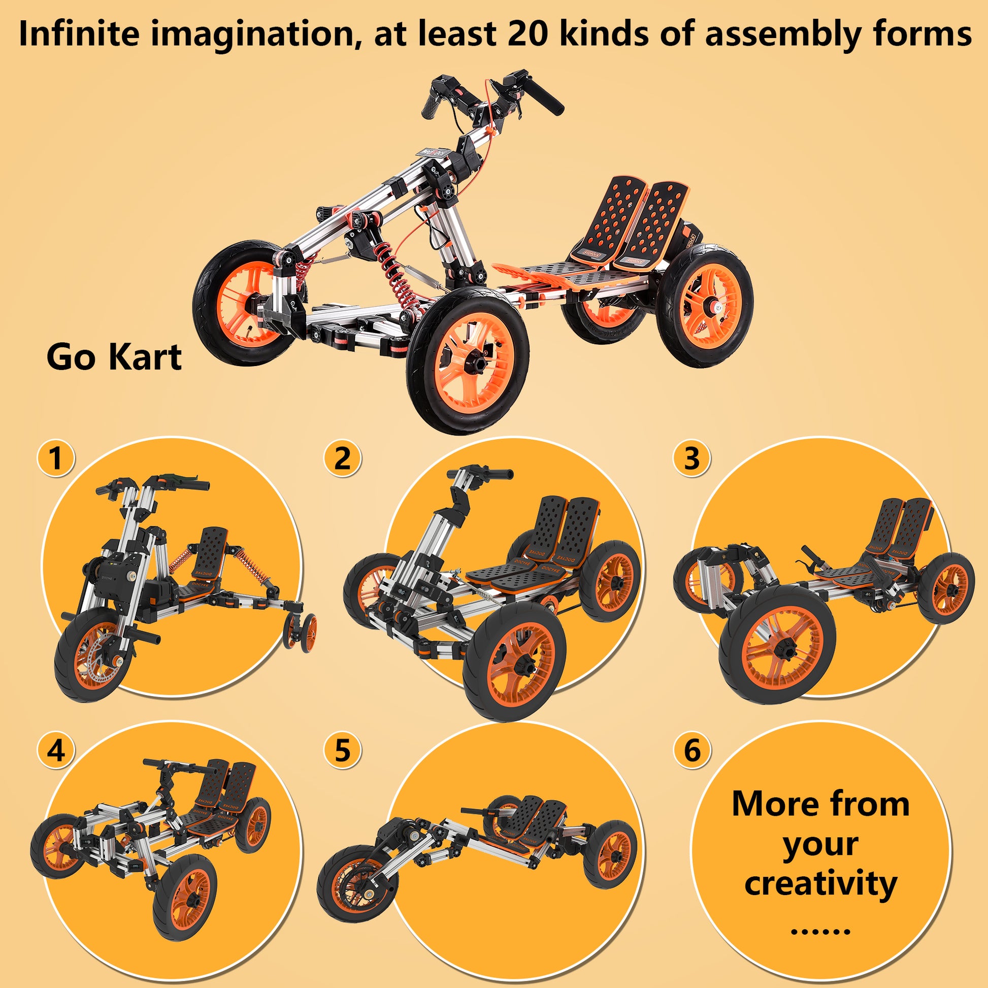 High Strength Material Electric Innovative Go Kart - Outdoor Chilling