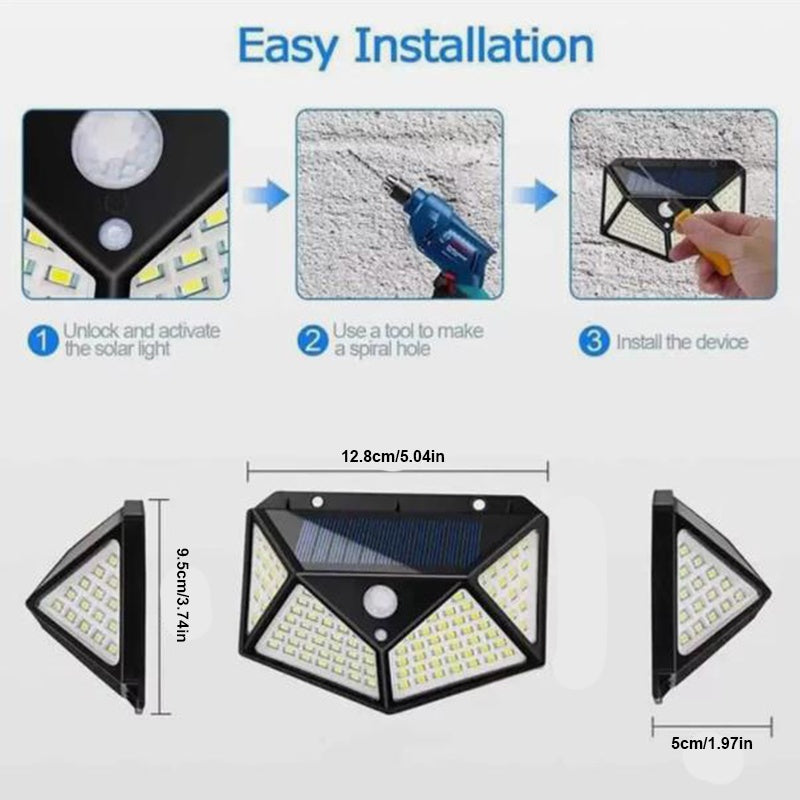 Solar Lights Outdoor Waterproof - Flood Lights With Motion Sensor, Courtyards, LED Solar Light For Streets, Courtyards,Parking Garages