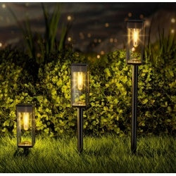 6 Pack Outdoor Solar Pathway Lights Cold White For Garden Pathway Driveway Decoration IP65 Waterproof