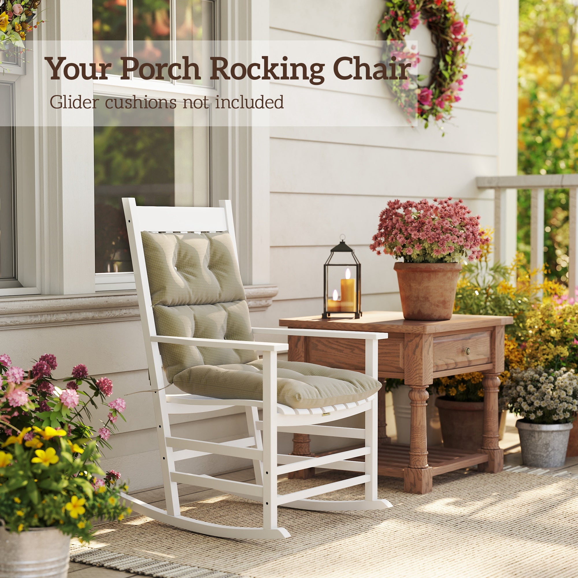 Outdoor Rocking Chair with Armrests
