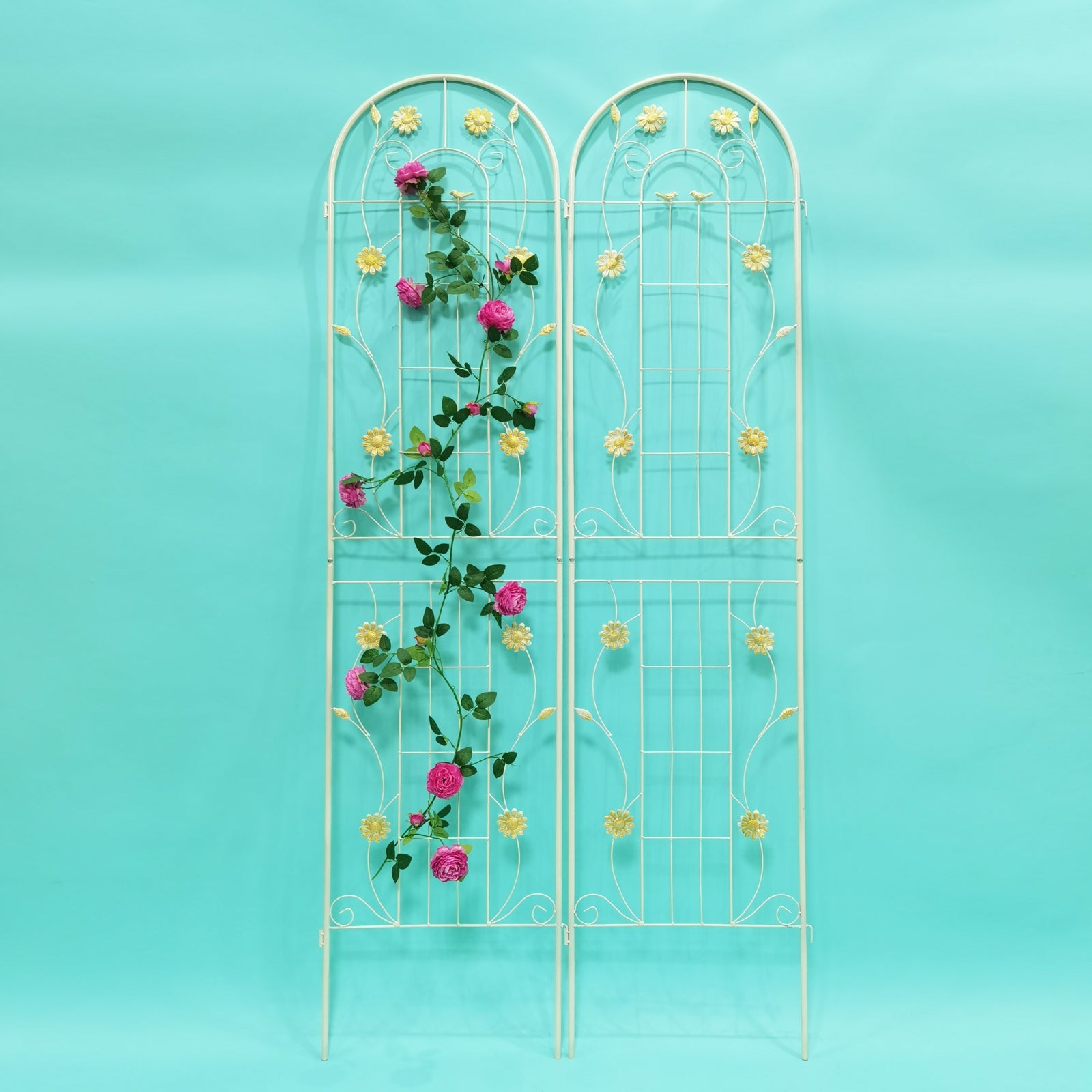 2 Pack Metal Garden Trellis 86.7 X 19.7 Rustproof For Climbing Plants Outdoor