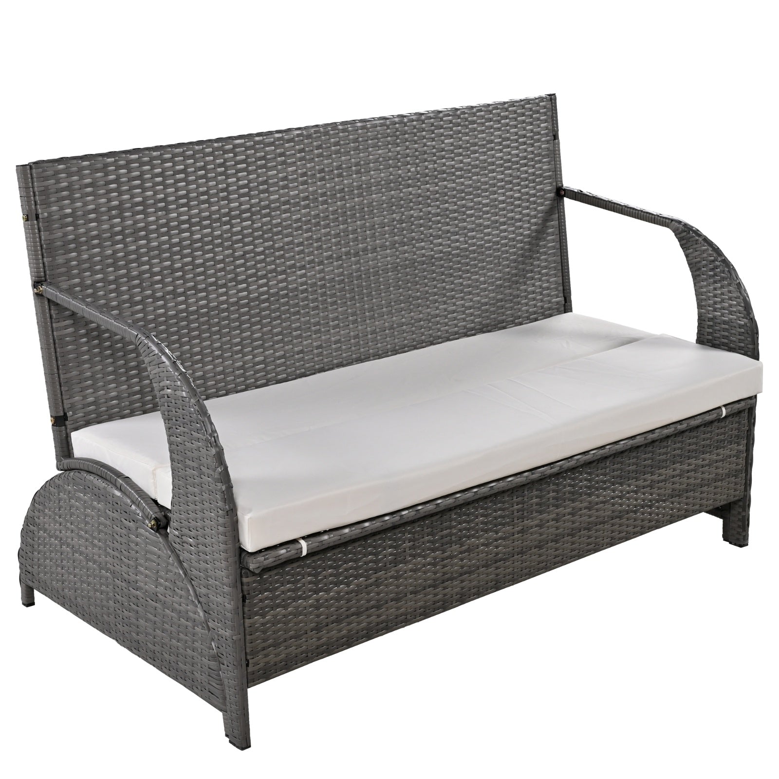 U STYLE Outdoor Loveseat And Convertible To Four Seats And A Table, Suitable For Gardens And Lawns