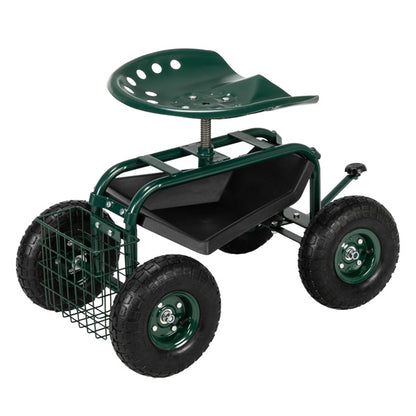 Deep Green Short Handle Garden Seat Car