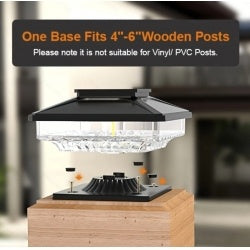 4 Pack Outdoor Solar Post Cap Lights, Cold White IP65 Waterproof For 4x4 5x5 6x6 Wooden Posts In Garden Decor