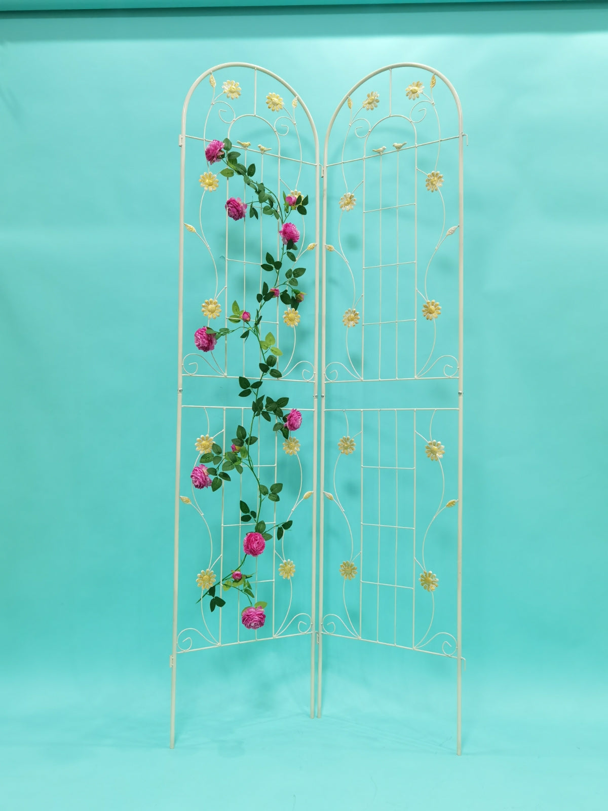 2 Pack Metal Garden Trellis 86.7 X 19.7 Rustproof For Climbing Plants Outdoor