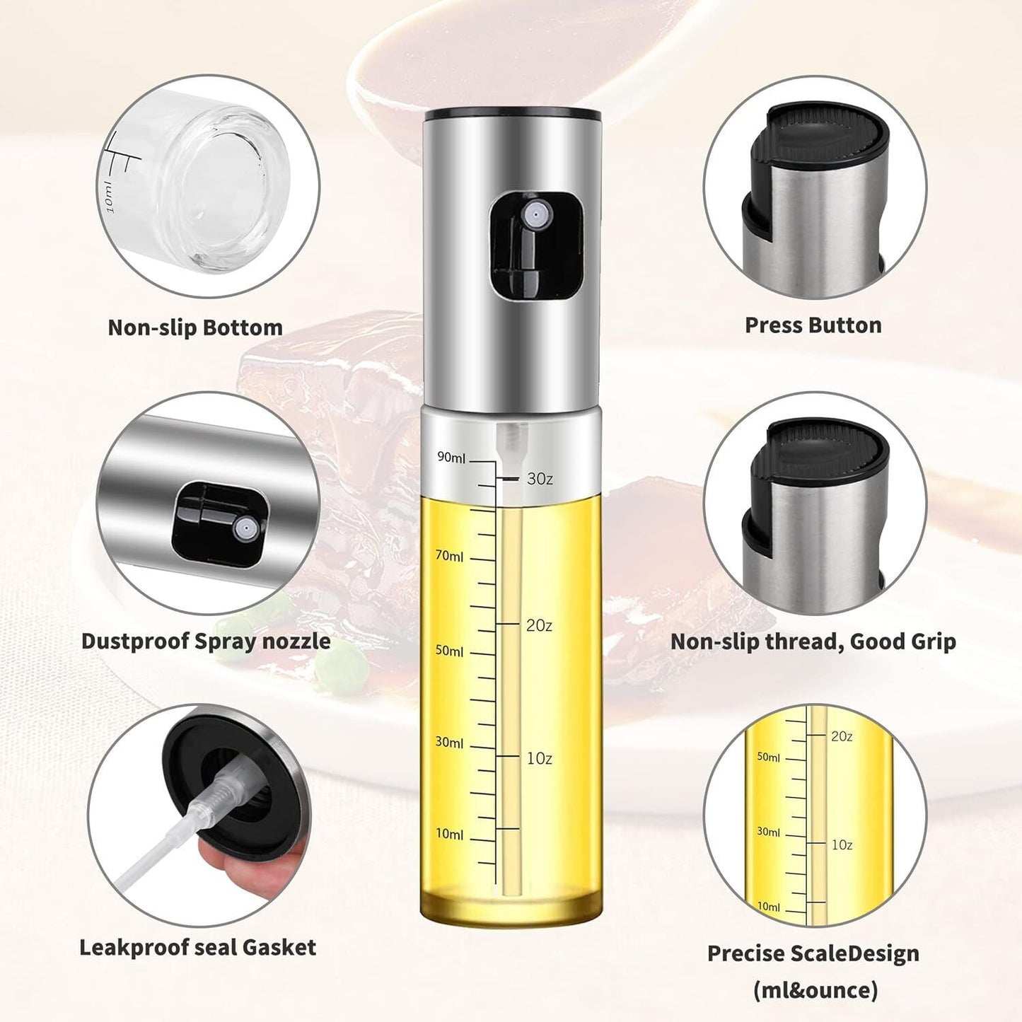 Olive Oil Sprayer Cooking BBQ Air Fryer Mister Spray  Fine Bottle Kitchen