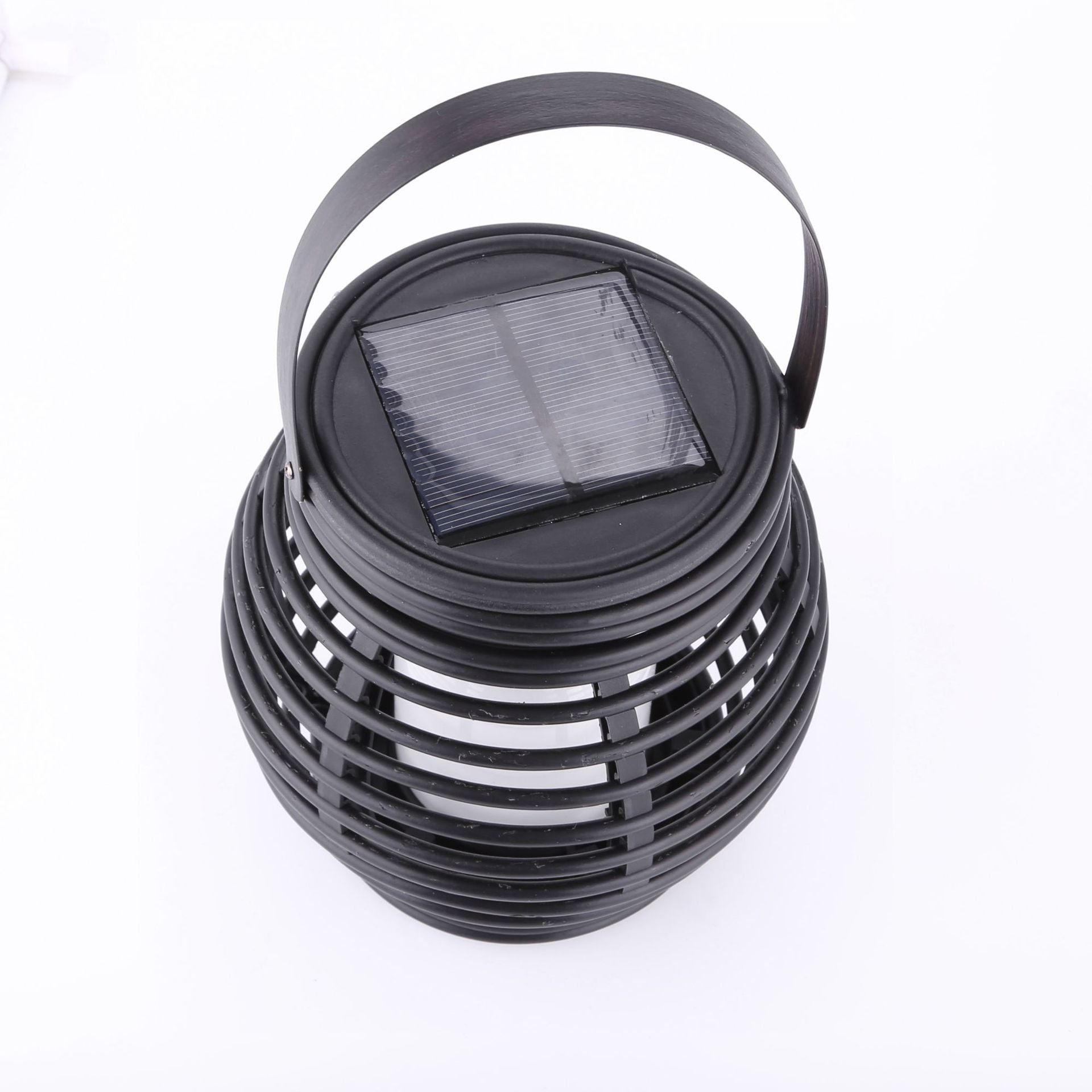 Outdoor Solar Rattan Hanging Lights, Hanging Cage Lights, LED Flame Lights - Outdoor Chilling