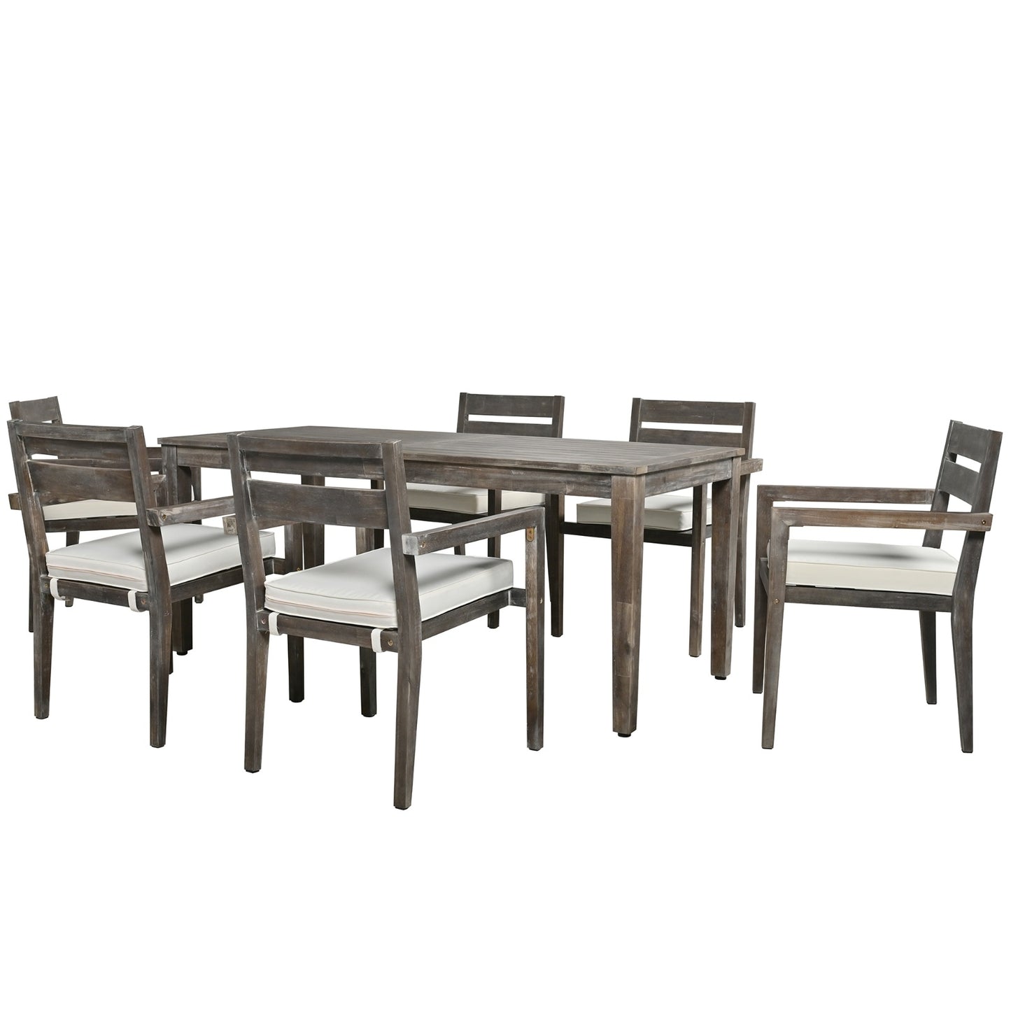 U Style Acacia Wood Outdoor Dining Set For Patio, Balcony,