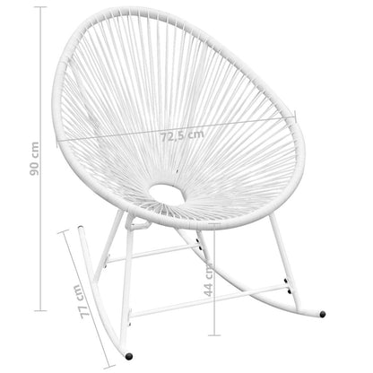 vidaXL Outdoor Rocking Chair White Poly Rattan