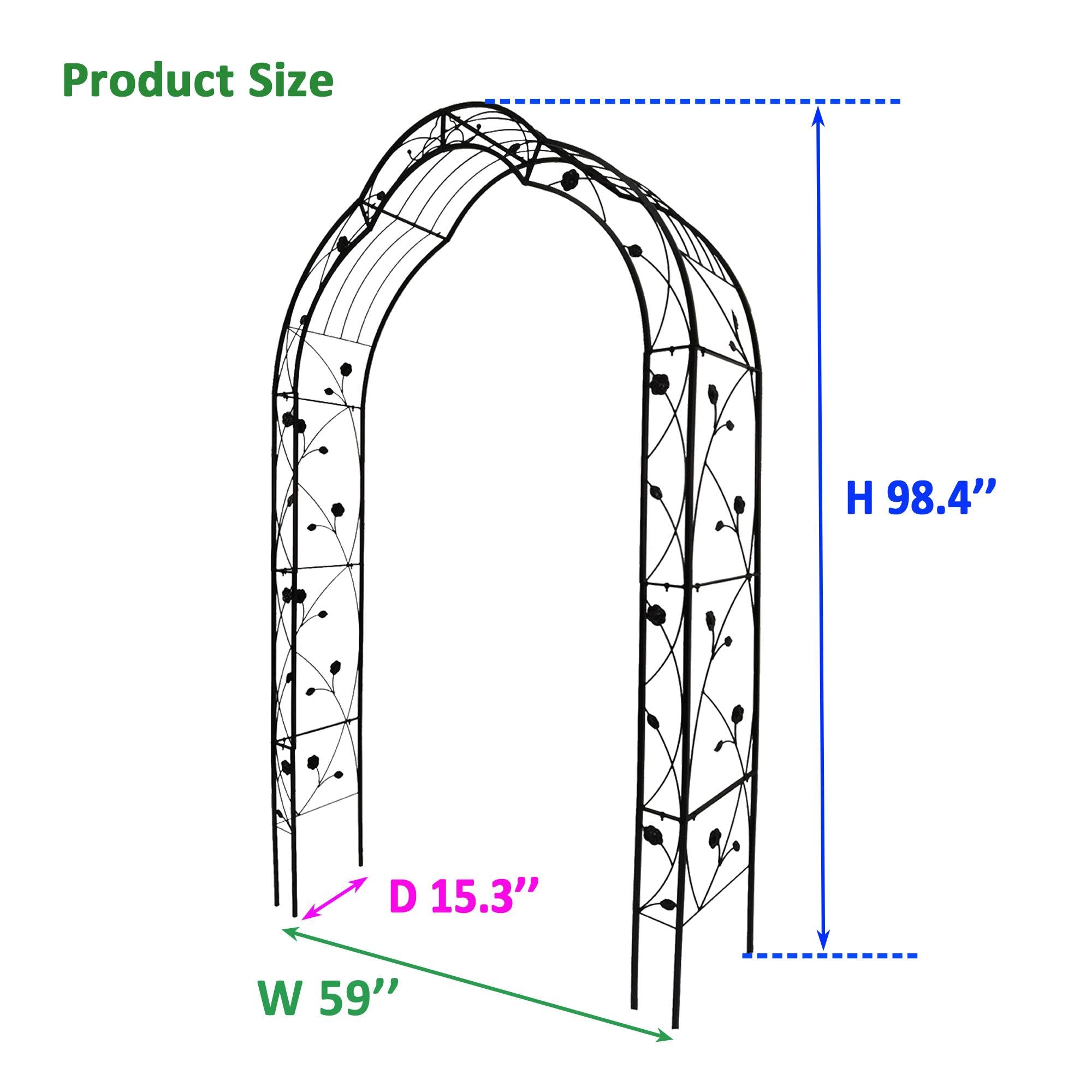 Metal Garden Arch Assemble Freely With 8 Styles Arbor Trellis Climbing Plants Outdoor