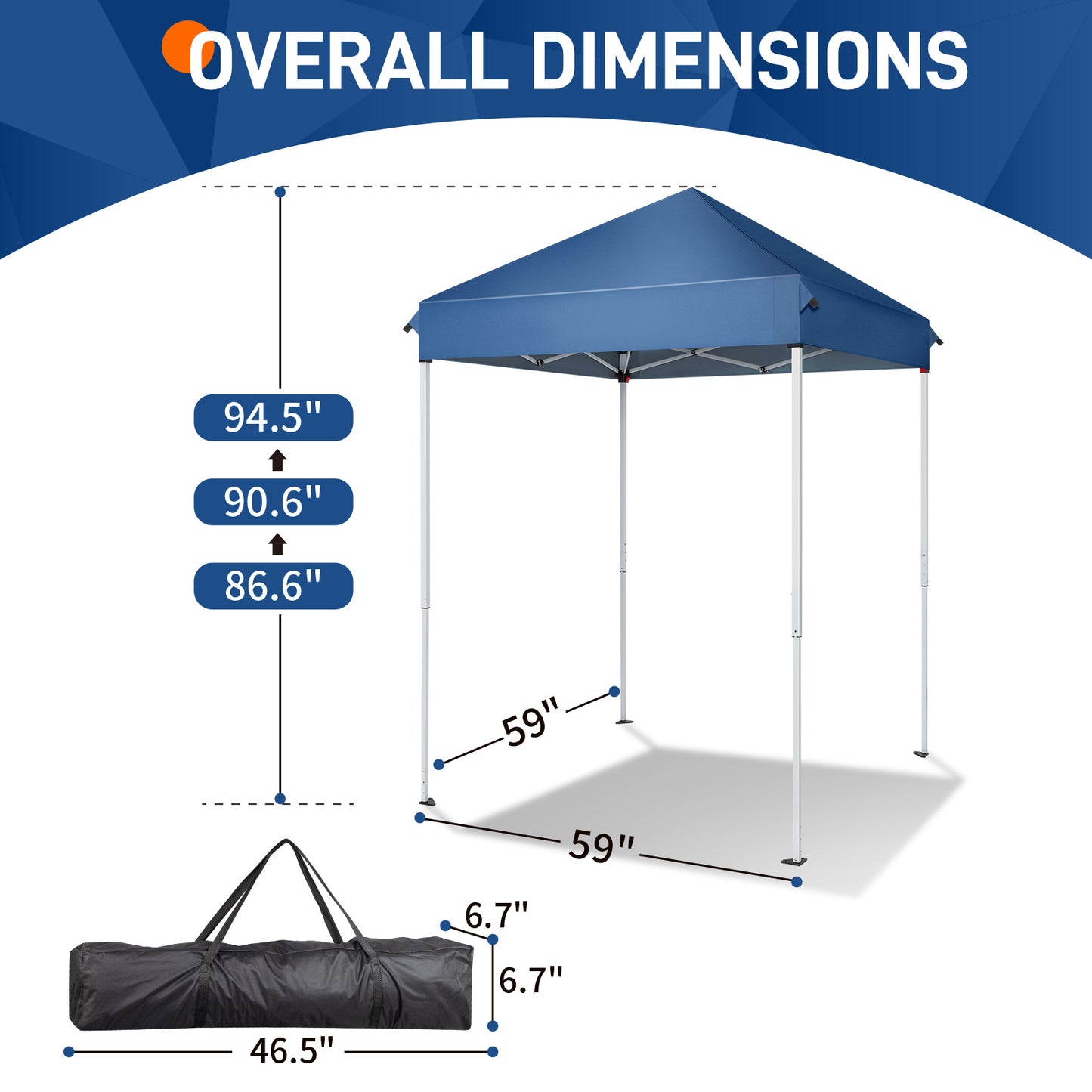 5X5ft Blue, Outdoor Awning, Foldable