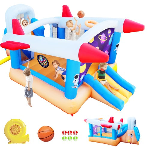 6 In 1 Outdoor Indoor Inflatable Bouncer For Kids Target Ball Basketball Slide With Blower  WL - Outdoor Chilling