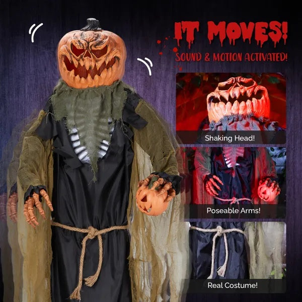 7ft Pumpkin Halloween Standing Decoration