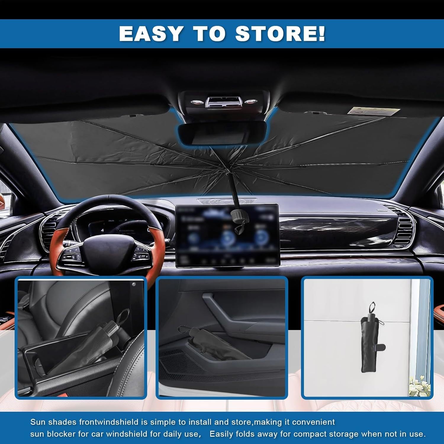 Foldable Reflector Windshields Umbrella Car Windshield Sun Shade UV Rays And Heat Sun Visor Protector