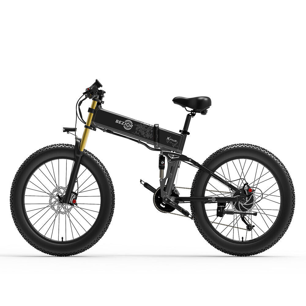 BEZIOR X PLUS E-Bike E-bicycle 1500W Motor 26x4.0  Fat Tire Black Grey