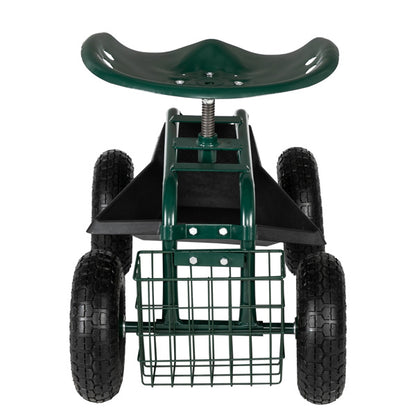 Deep Green Short Handle Garden Seat Car