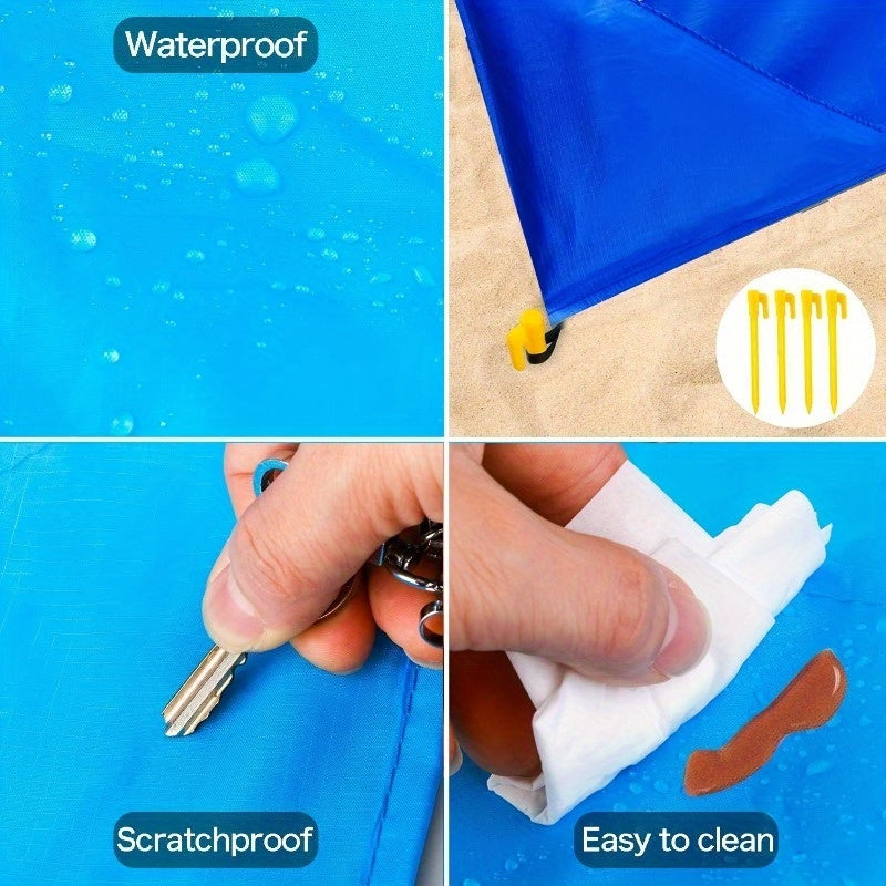Waterproof Beach Mat - Sand proof, Portable Outdoor Blanket Ideal For Picnics, Travel, Camping And Hiking
