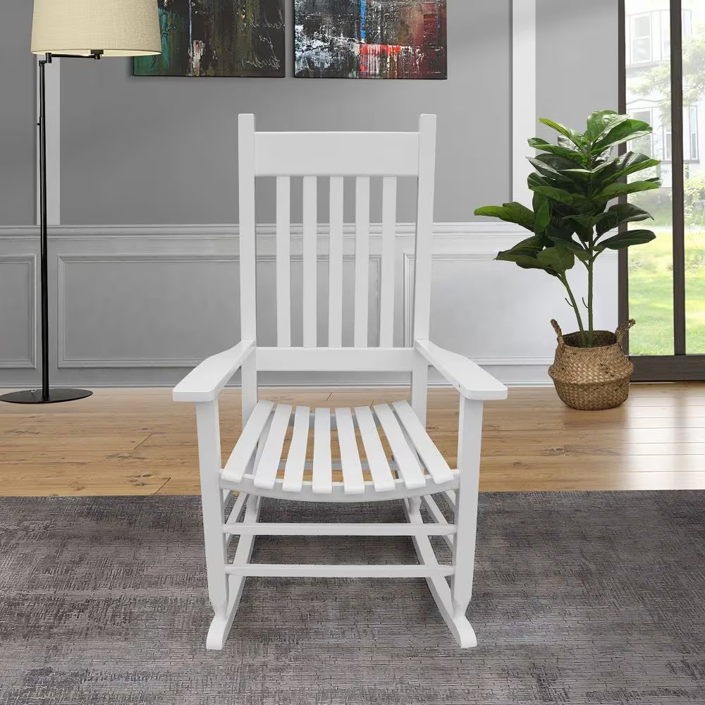 Wooden Porch Rocker Chair WHITE